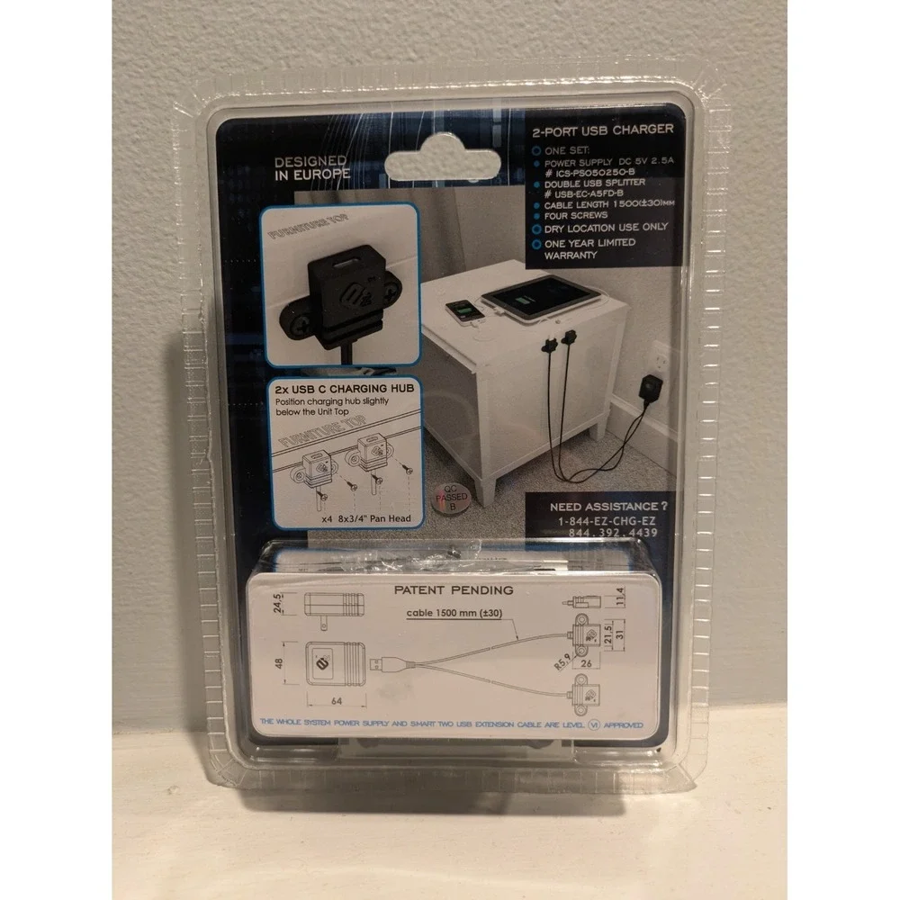 USB Charger EZ Collection 2‎ Port Version 5FD-B for phones and tablets NIB